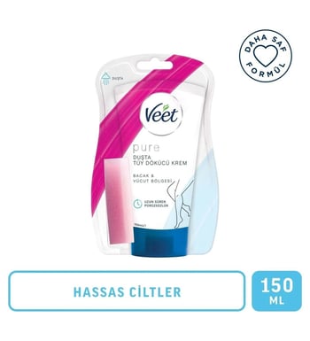 Veet Pure Duşta Tüy Dökücü Kremi 150 ml Hassas Ciltler Bacak&Vücut Bölgesi