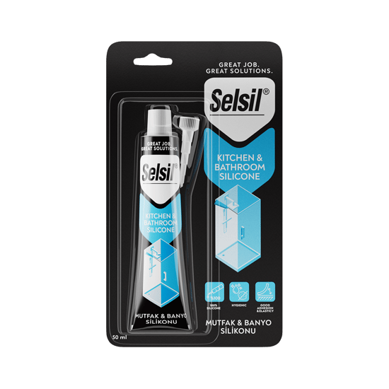 Selsil-1888 ( Duşakabin & Mutfak & Banyo ) Şeffaf & Transparent & Tüp Silikon 50ml