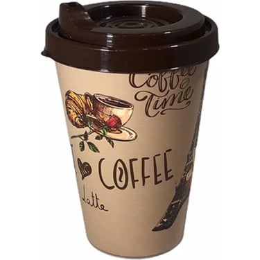 Plastİk Kahve Bardaği-karişik Desenlerde