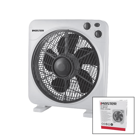 Master Mtr-f620 (12" İnç) ( Kutu Fan ) Vantilatör ( 3 Kademe Hız ) ( 5 Plastik Kanat) ( 40w ) ( 60dk.zaman Ayarlı )