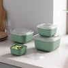 Dünya-30910-999 ( Kare ) ( 4pcs= 600-1100-1800-3000ml ) Sızdırmaz Saklama Kabı & Kutusu Set (renkli & Şeffaf Pls.kap)