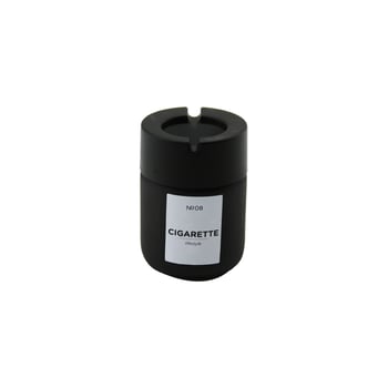 Qlux C-00549 ( 212cc ) ( Siyah Cam ) Küllük ( Siyah Plastik Kapak ) ( ( No-08 Cigarette & Kül Tablası )