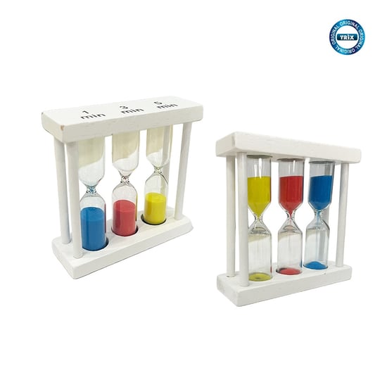 Kum Saati 3 Lü Tek Renk Beyaz