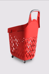 Tekerlekli Market Sepeti (tekerlekli Alışveriş Sepeti Gri Saplı )