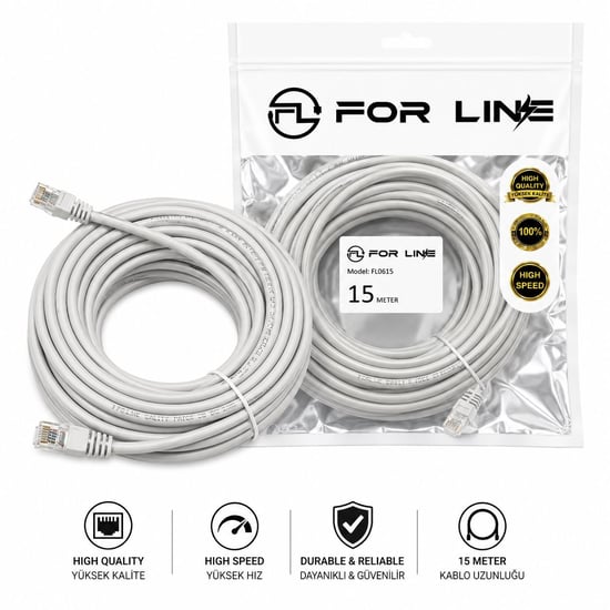 For Line 15m Cat6 Patch Kablo