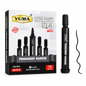 Yuma Ym-791-s Siyah Koli Kalem Kesik Uç 3mm