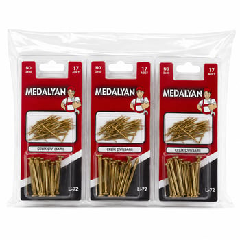 Medalyan Dl-72 ( 3x40 ) ( 17pcs ) Sarı Tp Çelik Tel Çivi