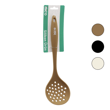 İ22-036 ( Renkli Silikon ) Kevgir ( Silikon Saplı ) ( 28.5cm )