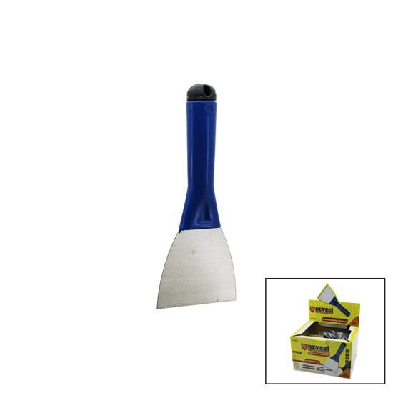 Deveci Dvc-74228 ( No-10) ( 100mm ) ( Kapaklı ) ( Saptak ) Metal Kazıma Spatulası ( Plastik Saplı )