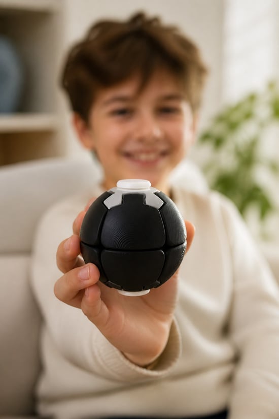 Çevirmeli Stres Topu / Stres Oyuncağı / Spinner Ball Siyah - Beyaz