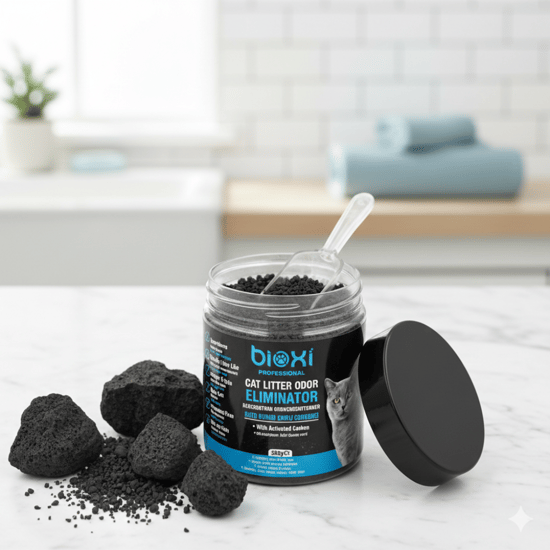 Bioxi® Aktif Karbon Kedi Kumu Koku Giderici 250 Gr – Doğal Aktif Karbon Granül Koku Önleyici
