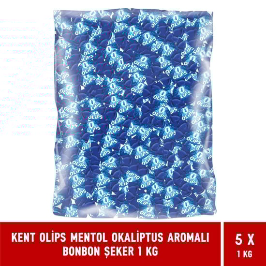 Kent Olips Mentol Okaliptus Aromalı Bonbon Şeker 1 Kg- 5 Adet