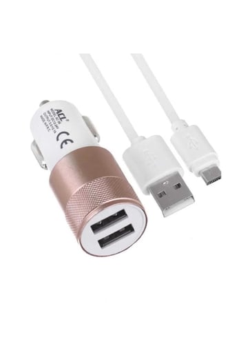 Acl Ac-06 Araç Şarj Cihazı Mikro Usb Kablo Çift Usb Başlık