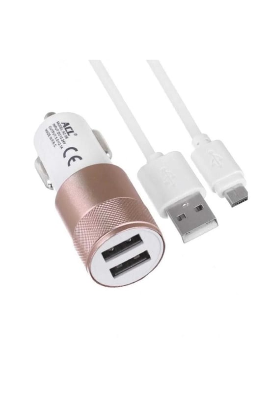 Acl Ac-06 Araç Şarj Cihazı Mikro Usb Kablo Çift Usb Başlık