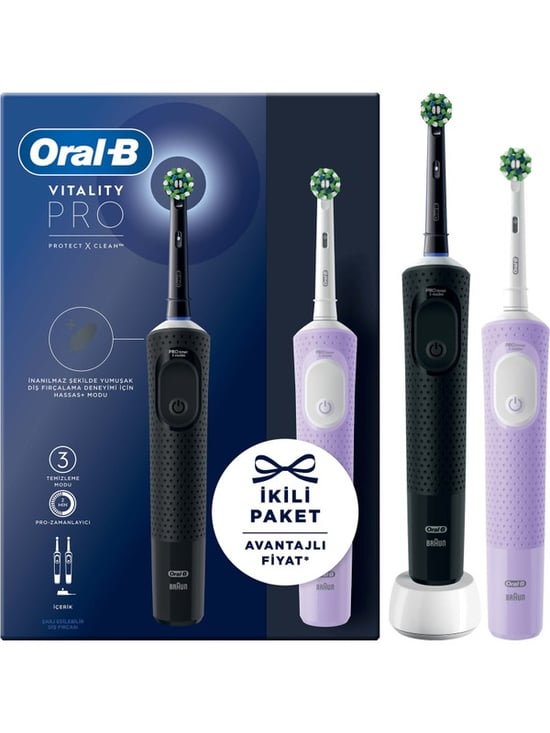 Oral-b Pro 2li Lilac & Black Şarjlı Diş Fırçası