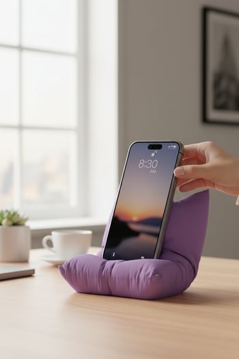 Yastık Figürlü Özel Tasarım Telefon Standı Mor