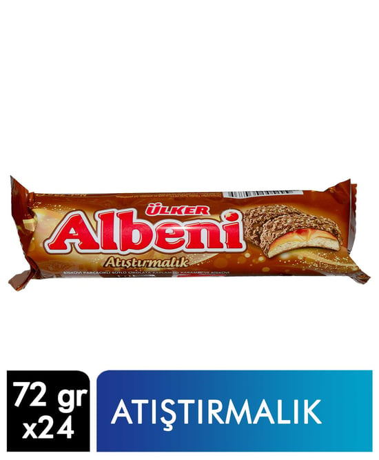 Ülker Albeni Sütlü Çikolata Kaplı Karamelli Bisküvi 72 Gr X 24 Adet