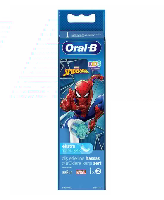 Oral-B Şarjlı Diş Fırçası Yedek Başlık 2'li Spiderman