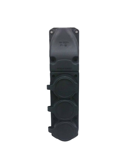 İnura Global Veetrin Kp-1163 ( 3lü ) ( Kauçuk ) Topraklı ( Klemens Kapaklı ) ( 16a & 250v ) ( Kaucuk )