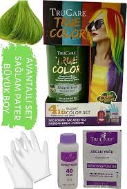 Trucare Truecolor Neon Elektrik Yeşil Saç Boyası Seti Saç Açıcı Ve Eldivenli