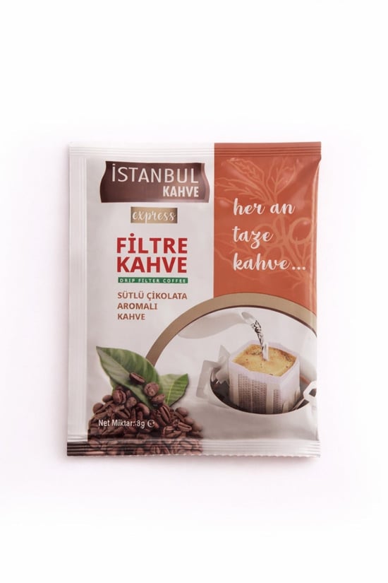 İstanbul Drip Filtre Kahve Sütlü Çikolata Aromalı 8 gr x 20 Adet