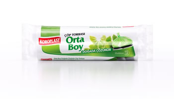 Koroplast Doğada Çözünür Çöp Torbası Orta Boy 15 Poşet