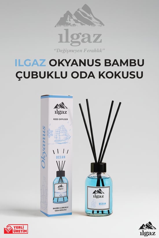 Ilgaz Okyanus Esintisi Bambu Çubuklu Oda Kokusu 110 ml | Red Diffuser Ocean Ortam Kokusu