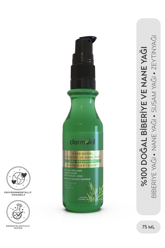 Dermokİl %100 Doğal Biberiye ve Nane Yağı 75 Ml