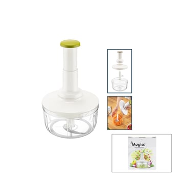Mugiss M-14 ( Basmalı & Büyük ) El Rondosu Doğrayıcı ( 3 Bıçaklı ) ( Mika Kristal Pls.hazne= 1.5lt )