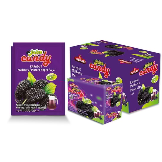 Juice Candy Karadut Aromalı Toz İçecek 24lü