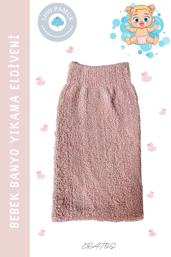 %100 Pamuk Bebekler için Banyo Lifi- Pembe