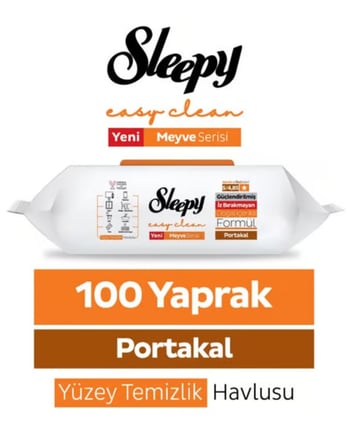 Sleepy Meyve Serisi Yüzey Temizlik Havlusu Mendili Portakal 100 Yaprak