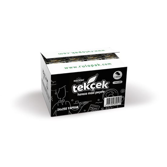 Rulopak Tekçek Horeca Maxi Dispenser Peçete 2 Katlı 250 Yaprak 24'lü Paket