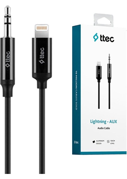 Ttec Iphone Lightning – Aux Ses Kablosu 100 cm Siyah 🎧