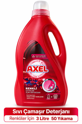 Axel Sıvı Çamaşır Deterjanı 3 L 50 Yıkama Renkliler