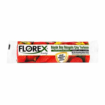 60 Litre Büzgülü Çilek Kokulu Çöp Torbası Poşeti Büyük Boy / 65 X 70 Cm (10 Adet X 25 Rulo)