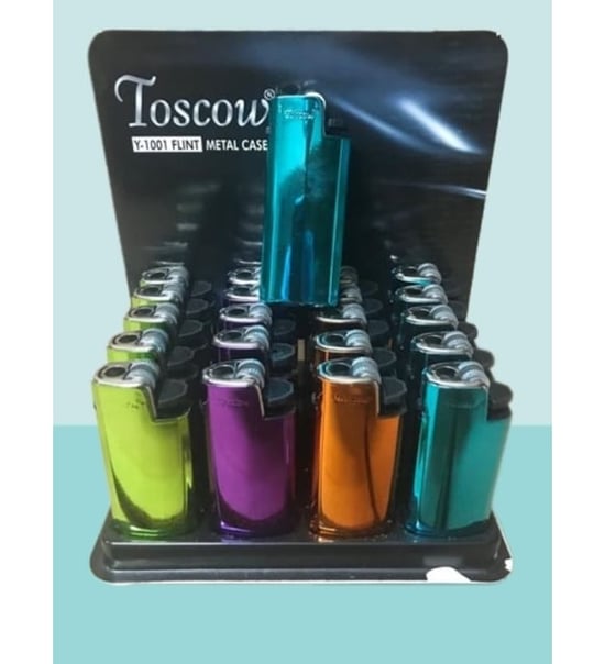 Toscow 1001 YMTM Flint Metal Taşlı Çakmak 24'lü