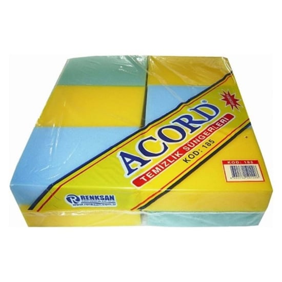 Acord 185 Karışık Renklerde Renkli Sünger Bulaşık Süngeri 12 Adet