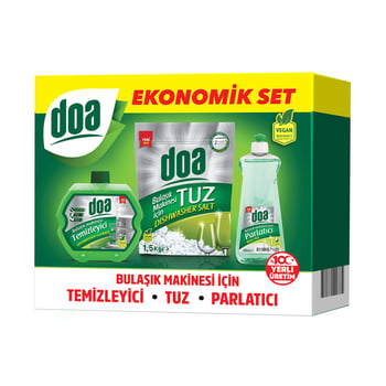 Doa Bulaşık Makinesi Temizlik Seti Tuz - Parlatıcı - Temizleyici
