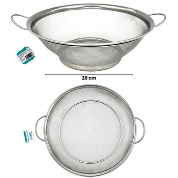 İ22-417 ( 28cm ) ( Metal Kulplu ) Tel Sepet Süzgeç