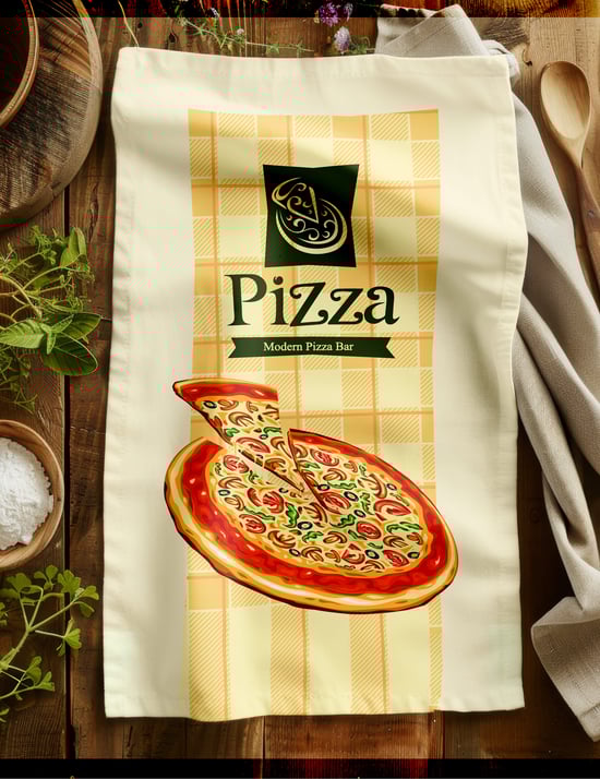 Yorkadesign Baskılı Mutfak Havlusu Pizza  Desen