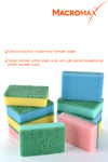 Macromax Rengarenk Bulaşık Süngeri 10'lu Mega Ekonomik Paket Çok Amaçlı Yüzey Süngeri