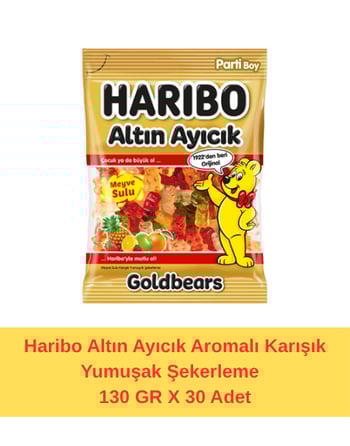 Haribo Altın Ayıcık Aromalı Karışık Yumuşak Şekerleme 130 Gr X 30 Adet