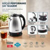 Mtf-001 ( Çelik ) Kettle Elektrikli Su Isıtıcısı ( Paslanmaz Çelik Gizli Rezistans ) ( 360° ) ( 1.8lt ) ( 1500w )