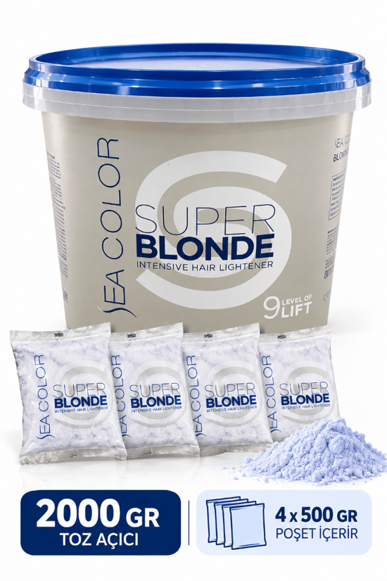 Sea Color Super Blonde Lightener 9 Ton Toz Açıcı 2000 Gr