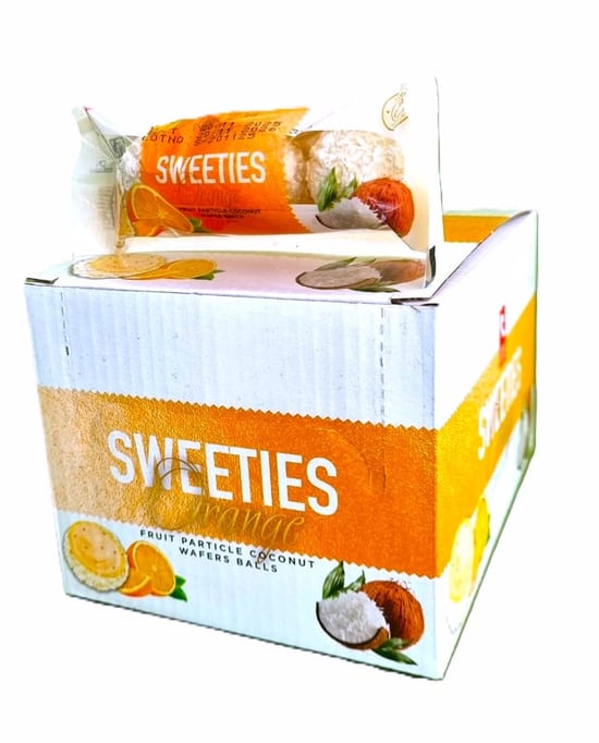 Sweetıes Portakallı Wafer Topları 1 Kutu (12 Paket)