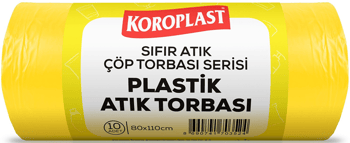 Koroplast Plastik Atık Çöp Torbası Jumbo Boy 80 Cm X 110 Cm Sarı
