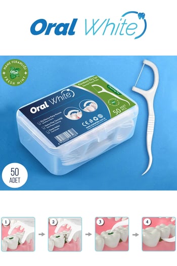 Oral White Cleaning Pro Naneli Kürdanlı Diş İpi 50 Adet