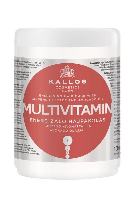 Kallos Cosmetics Multivitamin Enerji Verici Saç Bakım Maskesi 1000ml