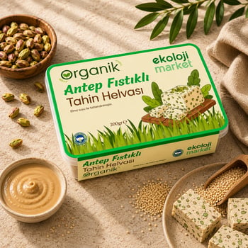 Organik Tahin Helvası Antep Fıstıklı 200 Gr.